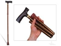 Faltbarer Gehstock / Faltstock bronze