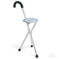 Gehstock mit Sitz aus Leichtmetall